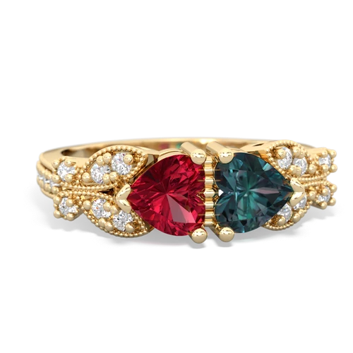 lab ruby-alexandrite keepsake butterfly ring