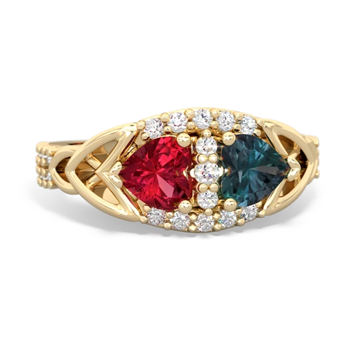 lab ruby-alexandrite keepsake engagement ring