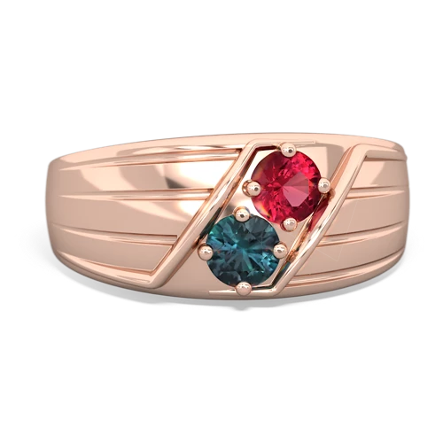 lab ruby-alexandrite mens ring