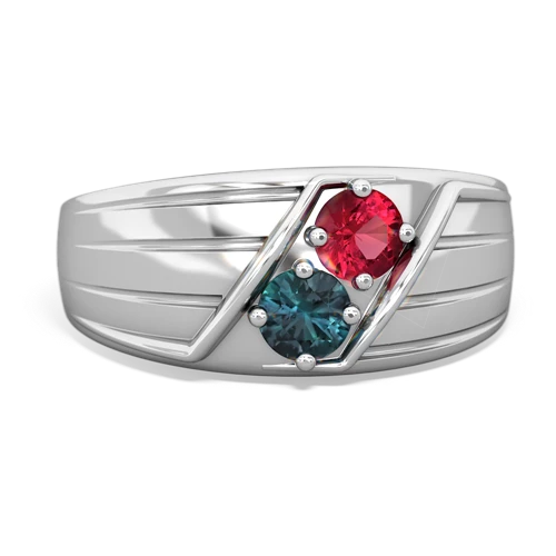 lab ruby-alexandrite mens ring