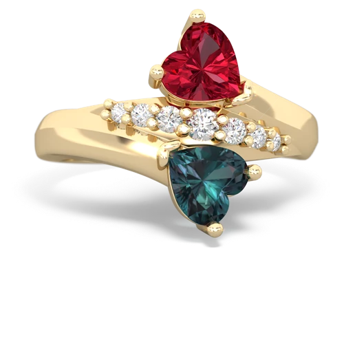 lab ruby-alexandrite modern ring