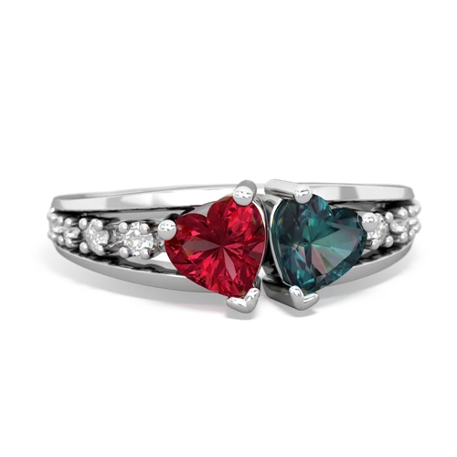 lab ruby-alexandrite modern ring