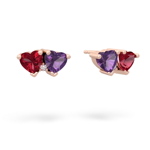 lab ruby-amethyst  earrings