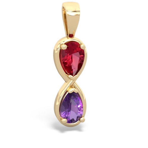 lab ruby-amethyst infinity pendant