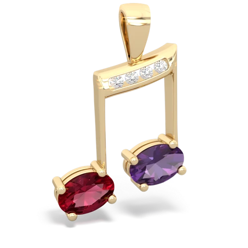 lab ruby-amethyst music notes pendant