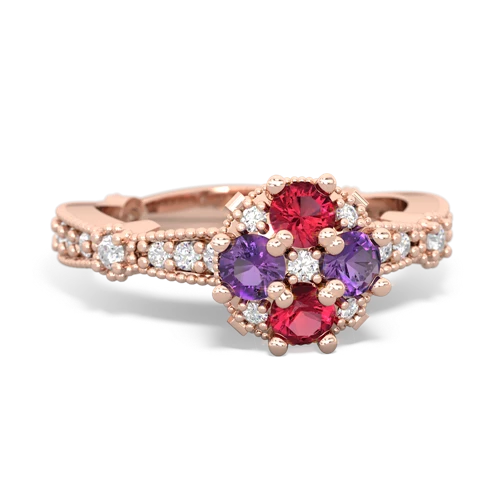 lab ruby-amethyst art deco engagement ring