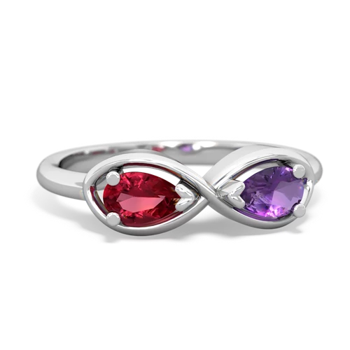 lab ruby-amethyst infinity ring