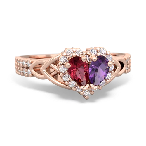 lab ruby-amethyst keepsake engagement ring