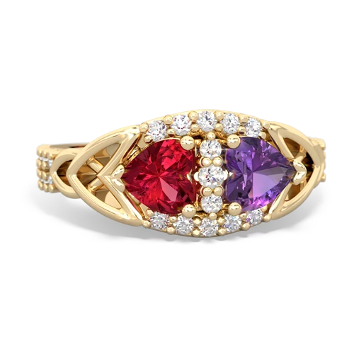 lab ruby-amethyst keepsake engagement ring