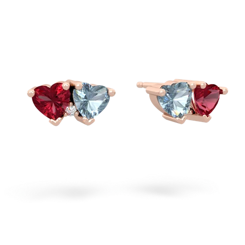 lab ruby-aquamarine  earrings