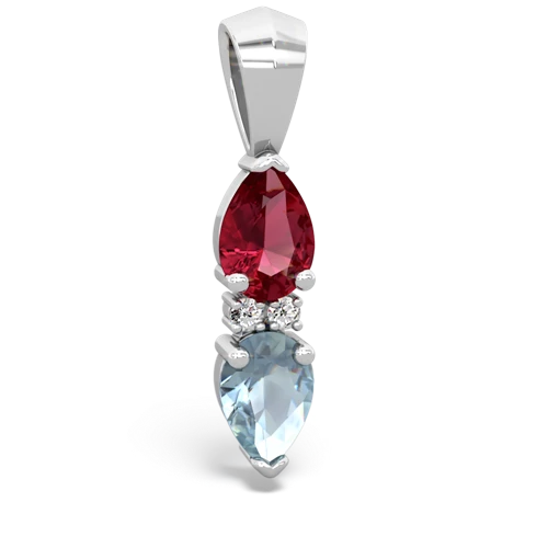 lab ruby-aquamarine bowtie pendant