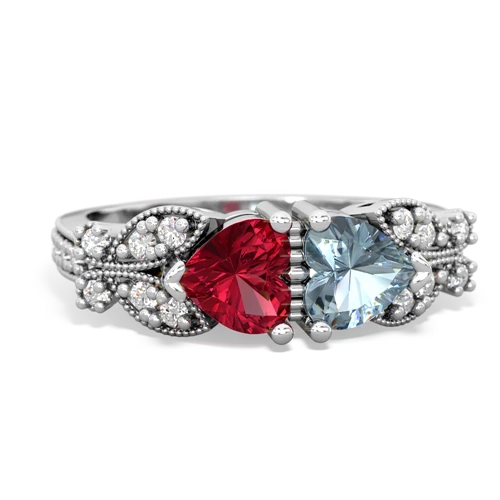 lab ruby-aquamarine keepsake butterfly ring