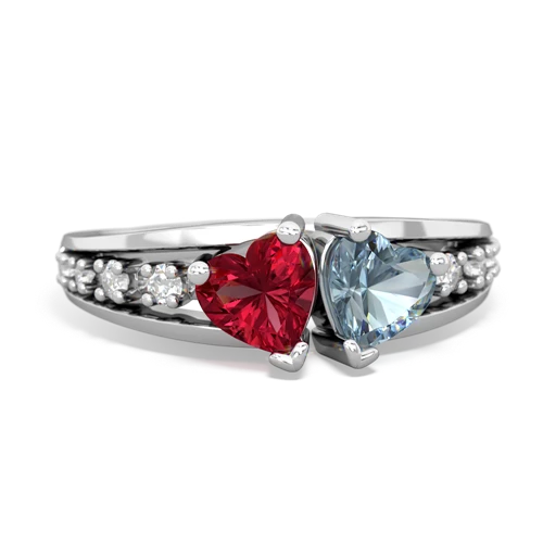 lab ruby-aquamarine modern ring