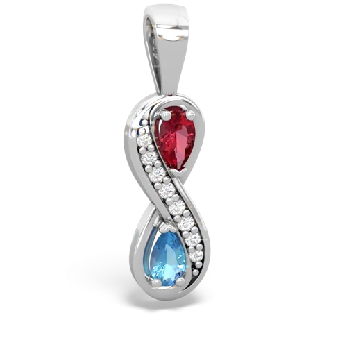 lab ruby-blue topaz keepsake infinity pendant