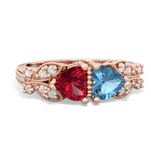 lab ruby-blue topaz keepsake butterfly ring