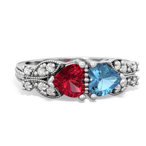 lab ruby-blue topaz keepsake butterfly ring