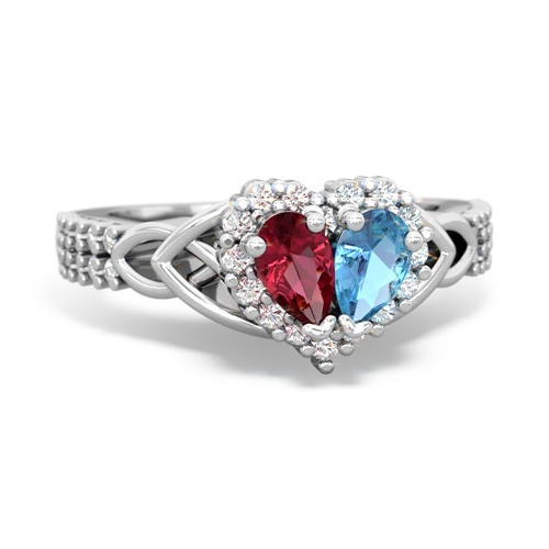 lab ruby-blue topaz keepsake engagement ring