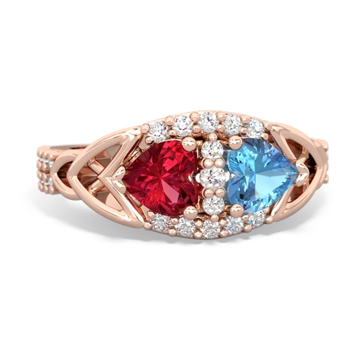 lab ruby-blue topaz keepsake engagement ring