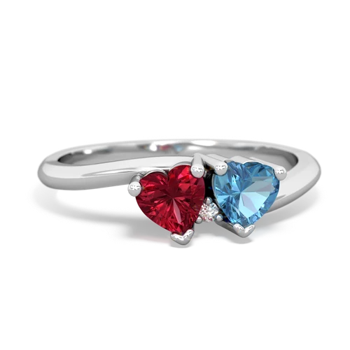 lab ruby-blue topaz sweethearts promise ring