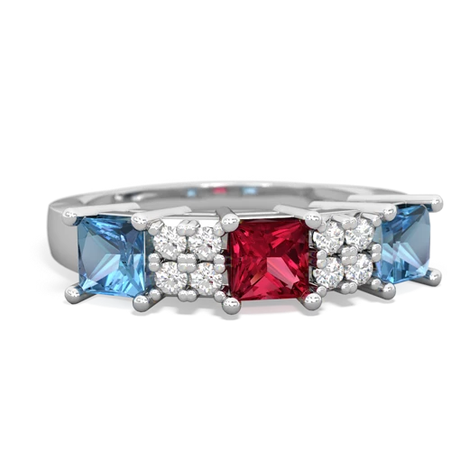 lab ruby-blue topaz timeless ring