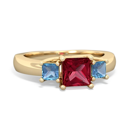 lab ruby-blue topaz timeless ring