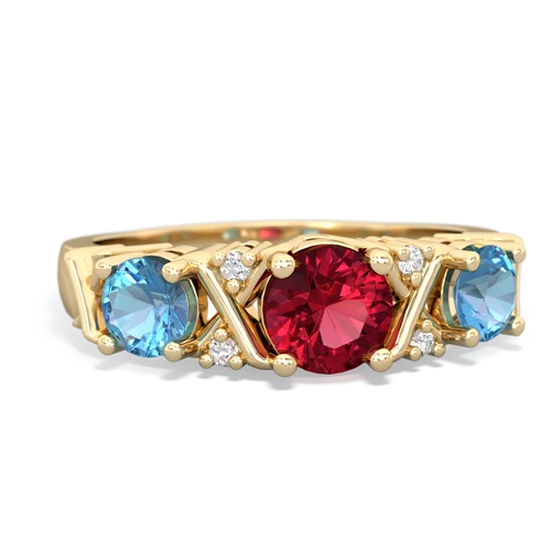 lab ruby-blue topaz timeless ring