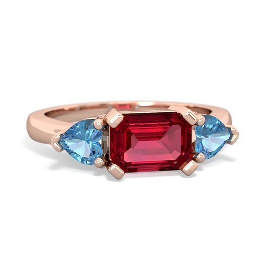 lab ruby-blue topaz timeless ring