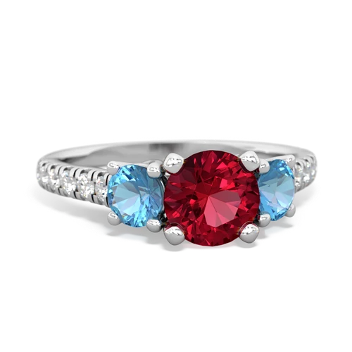 lab ruby-blue topaz trellis pave ring