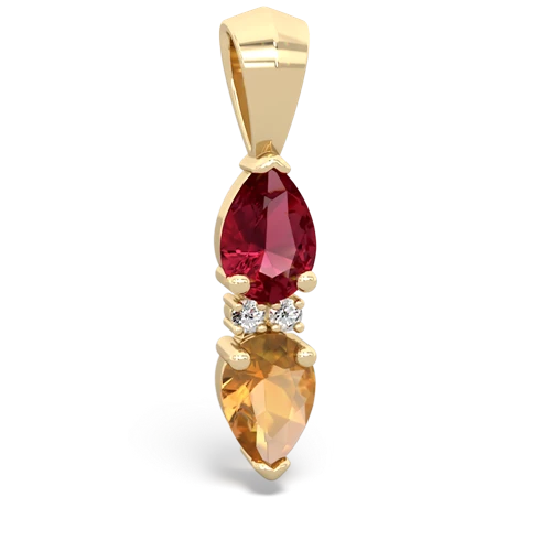 lab ruby-citrine bowtie pendant