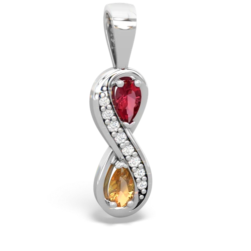 lab ruby-citrine keepsake infinity pendant