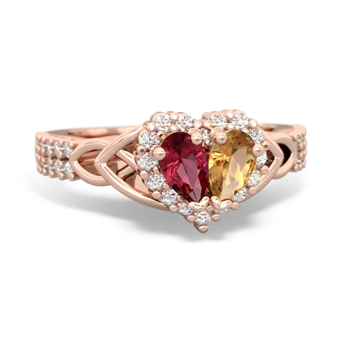 lab ruby-citrine keepsake engagement ring