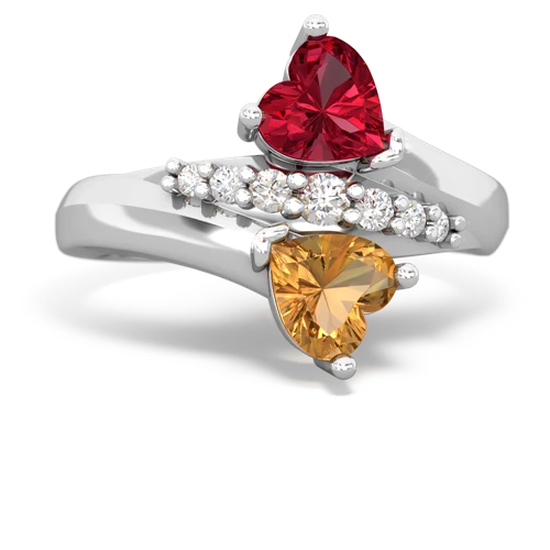 lab ruby-citrine modern ring