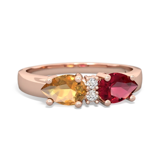 lab ruby-citrine timeless ring