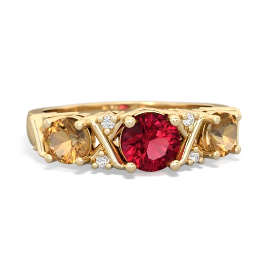 lab ruby-citrine timeless ring