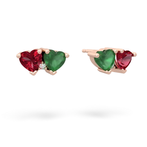 lab ruby-emerald  earrings