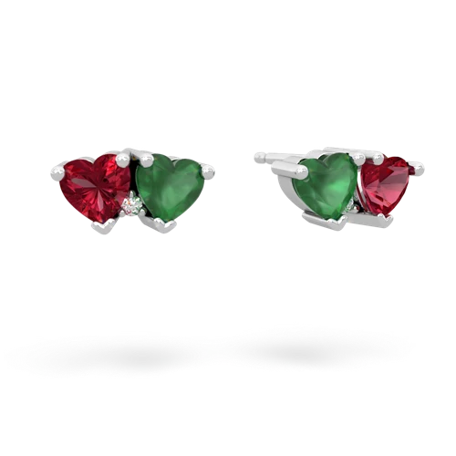 lab ruby-emerald  earrings