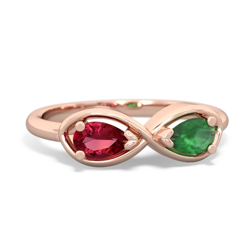 lab ruby-emerald infinity ring