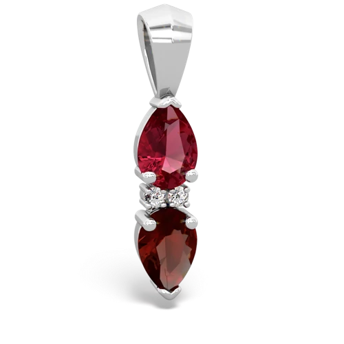 lab ruby-garnet bowtie pendant