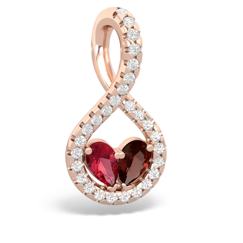 lab ruby-garnet pave twist pendant