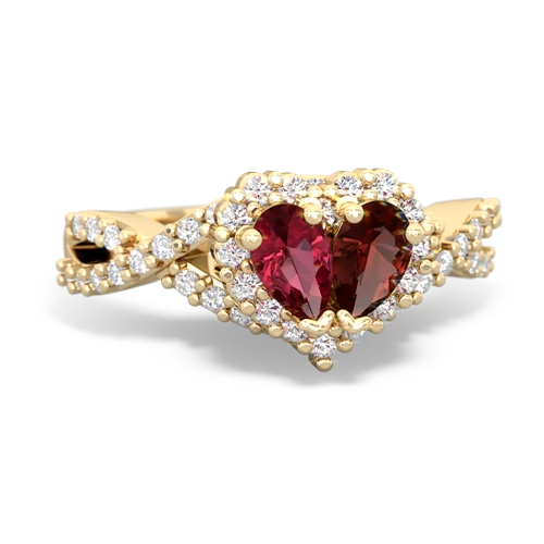 lab ruby-garnet engagement ring