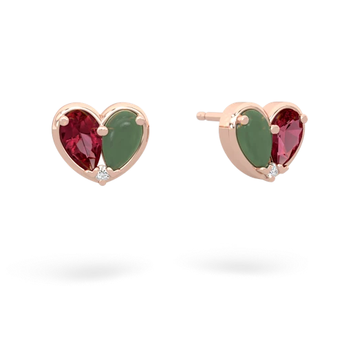 lab ruby-jade one heart earrings