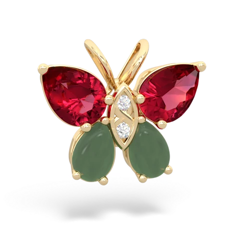 lab ruby-jade butterfly pendant