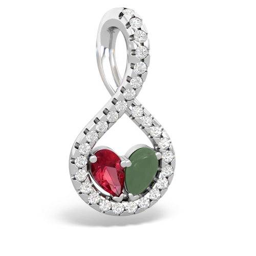 lab ruby-jade pave twist pendant