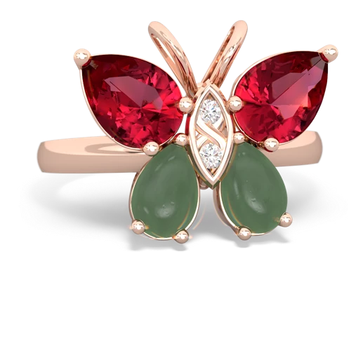 lab ruby-jade butterfly ring