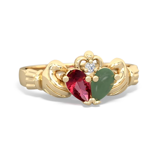 lab ruby-jade claddagh ring