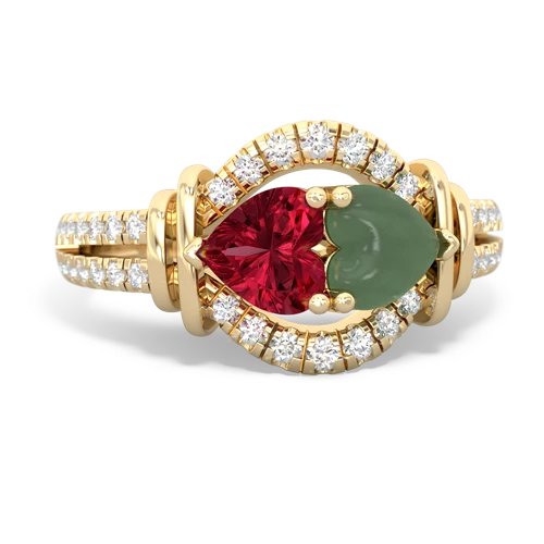 lab ruby-jade pave keepsake ring