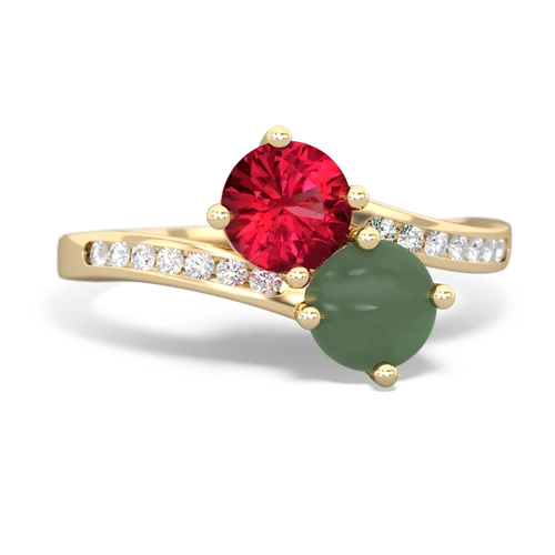 lab ruby-jade two stone channel ring