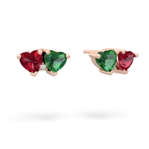 lab ruby-lab emerald  earrings