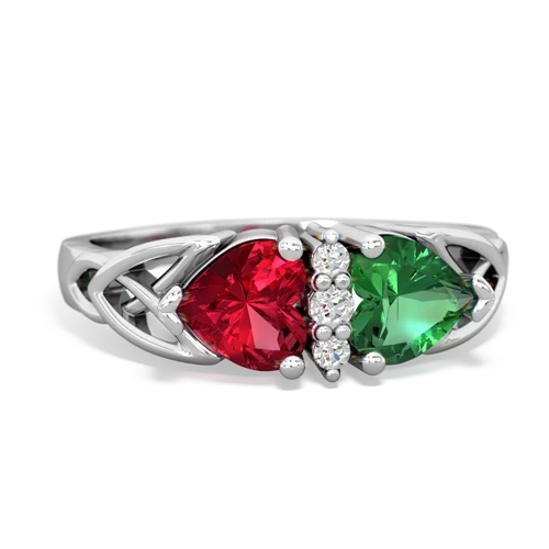 lab ruby-lab emerald celtic ring