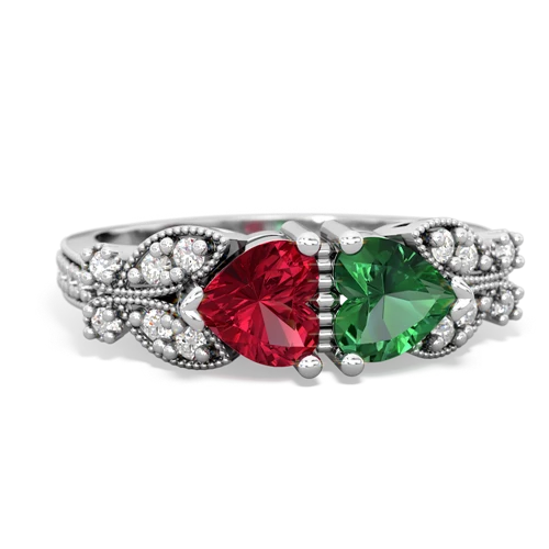 lab ruby-lab emerald keepsake butterfly ring